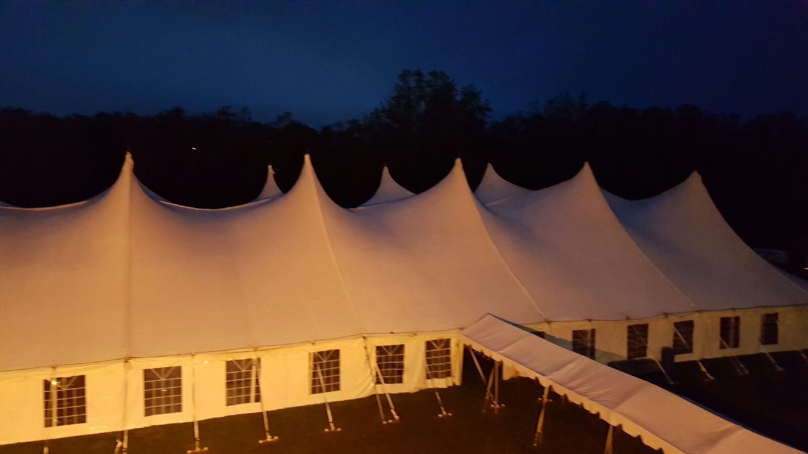 100’x380′ Pole Tent with Marquee Tent Entrance