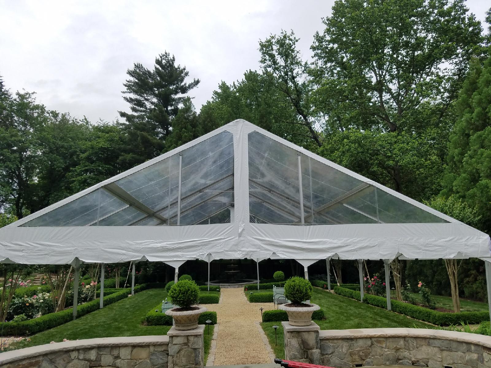 40’x50′ Navi-Trac Tent with Gable Ends