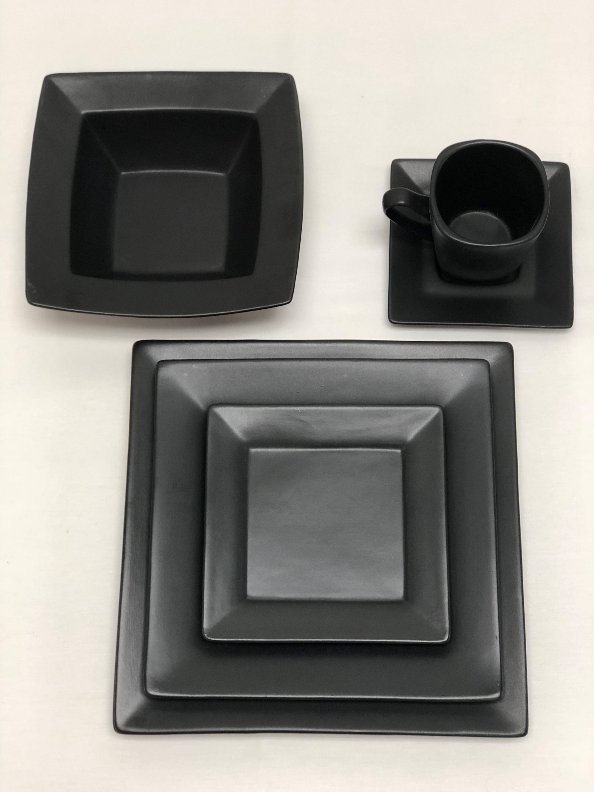 Black European Square Plates