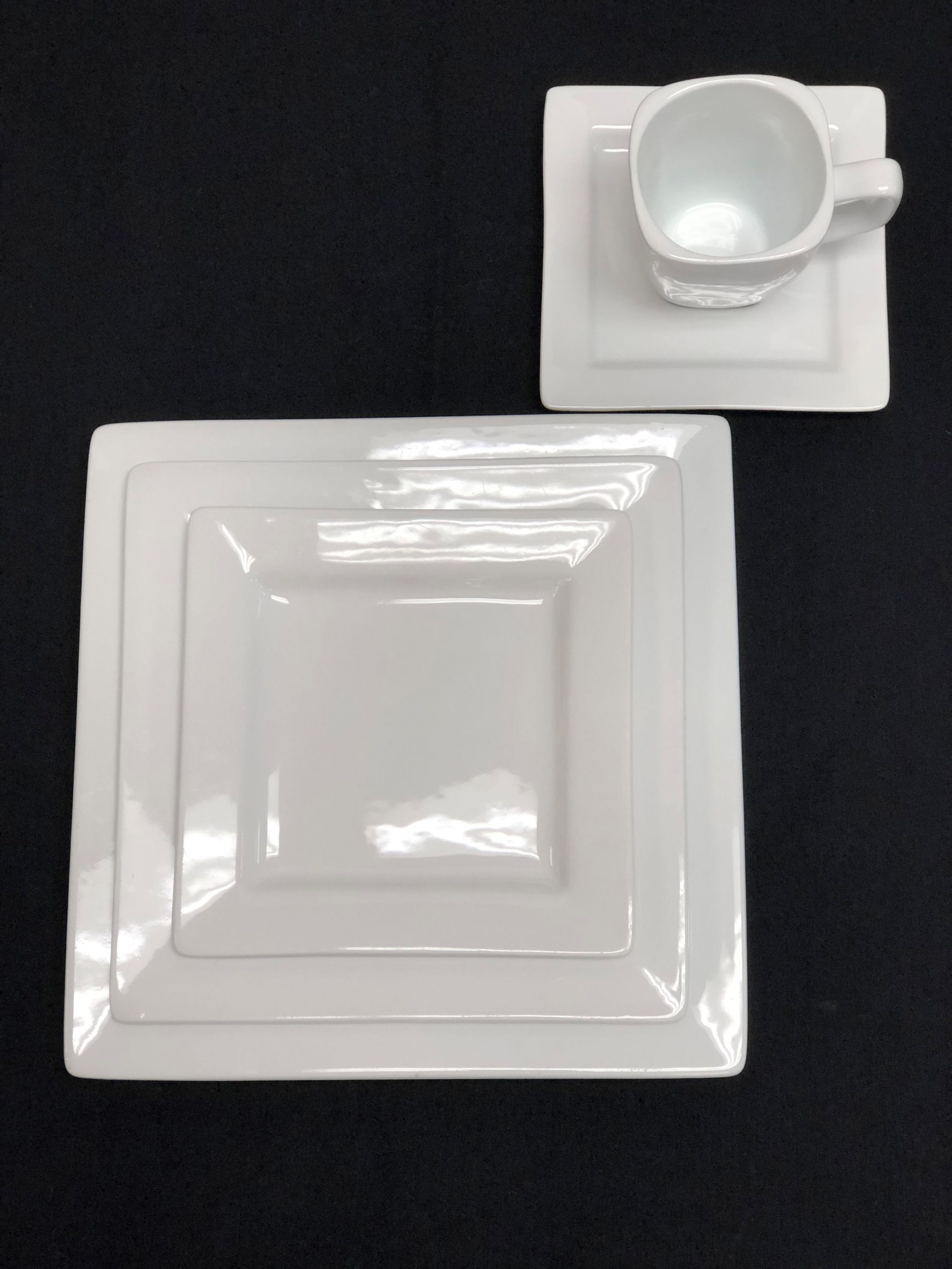 White European Square Plates